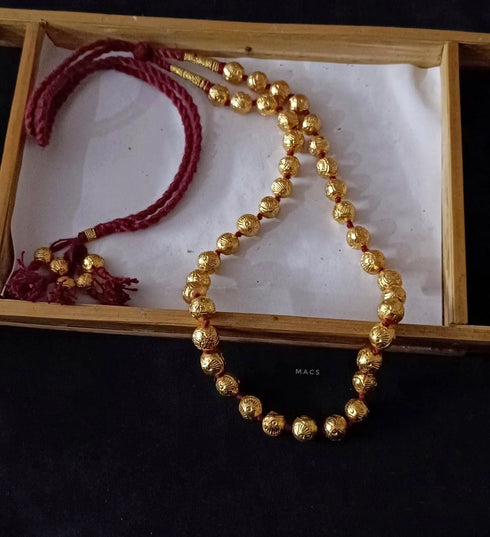 Goldplated Wax Carved Necklace